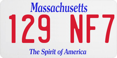 MA license plate 129NF7