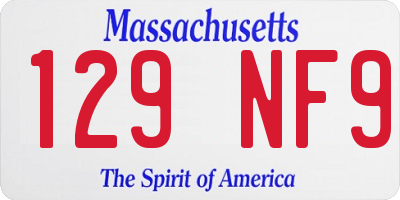 MA license plate 129NF9