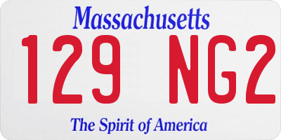 MA license plate 129NG2