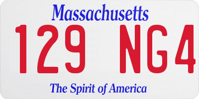 MA license plate 129NG4