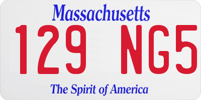 MA license plate 129NG5