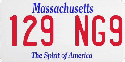MA license plate 129NG9