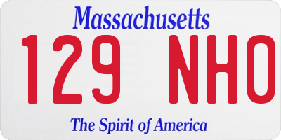 MA license plate 129NH0