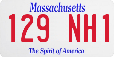 MA license plate 129NH1