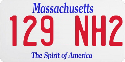 MA license plate 129NH2