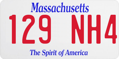 MA license plate 129NH4