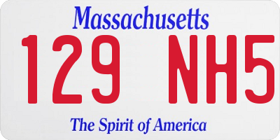 MA license plate 129NH5