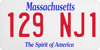 MA license plate 129NJ1