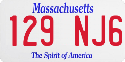 MA license plate 129NJ6