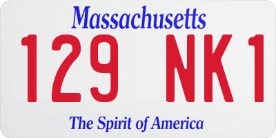 MA license plate 129NK1