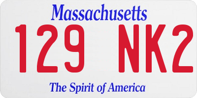 MA license plate 129NK2