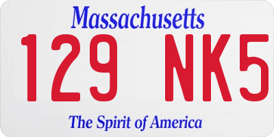 MA license plate 129NK5