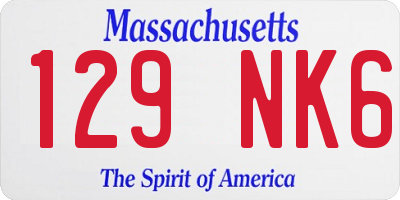 MA license plate 129NK6