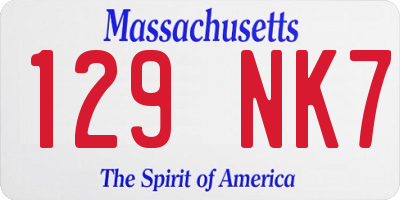 MA license plate 129NK7