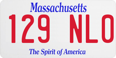 MA license plate 129NL0