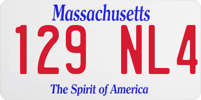 MA license plate 129NL4