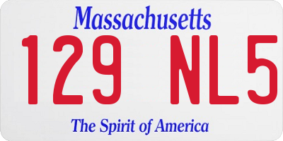 MA license plate 129NL5