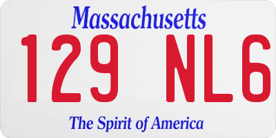 MA license plate 129NL6