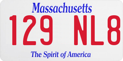 MA license plate 129NL8