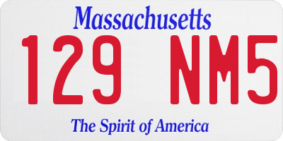 MA license plate 129NM5