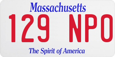 MA license plate 129NP0