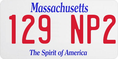 MA license plate 129NP2