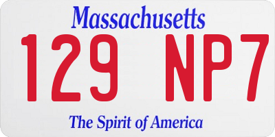 MA license plate 129NP7