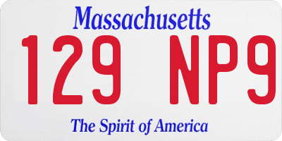 MA license plate 129NP9