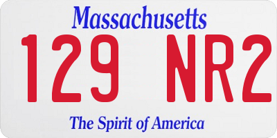 MA license plate 129NR2