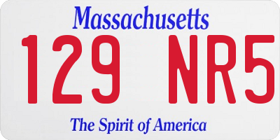 MA license plate 129NR5