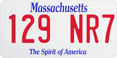 MA license plate 129NR7