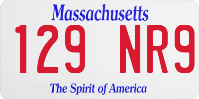 MA license plate 129NR9