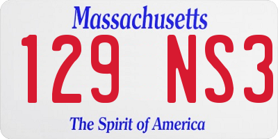 MA license plate 129NS3