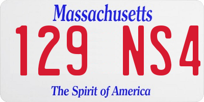 MA license plate 129NS4