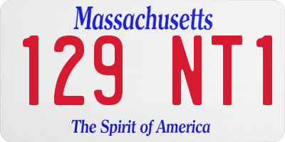 MA license plate 129NT1