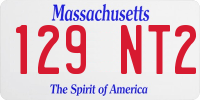 MA license plate 129NT2