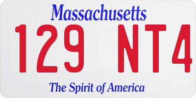MA license plate 129NT4