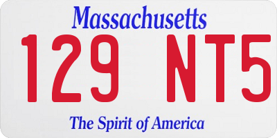 MA license plate 129NT5