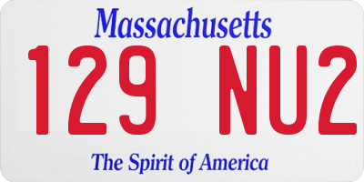 MA license plate 129NU2
