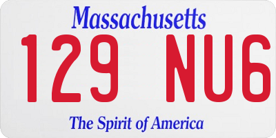 MA license plate 129NU6