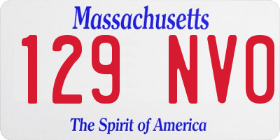 MA license plate 129NV0
