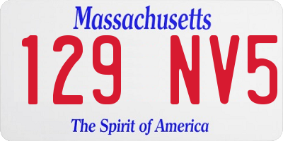 MA license plate 129NV5