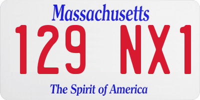 MA license plate 129NX1