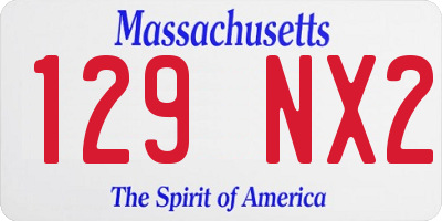 MA license plate 129NX2