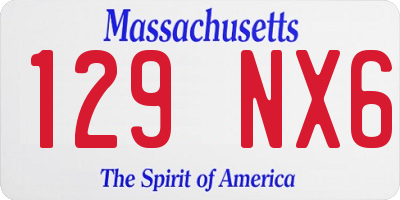 MA license plate 129NX6