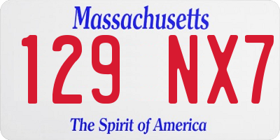 MA license plate 129NX7