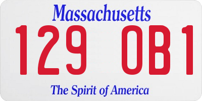 MA license plate 129OB1