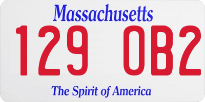 MA license plate 129OB2