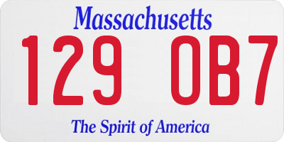 MA license plate 129OB7