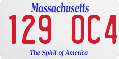 MA license plate 129OC4